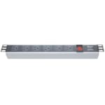 BASE DE MONTAGE 1U 10" MODULE DE PRISE EN PVC 6 PIÈCES AVEC  INTERRUPTEUR MARCHE/ARRÊT