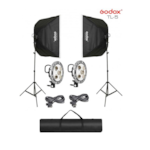 Kit d'éclairage continu à 5 prises avec softbox et sac