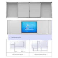 Tableau Blanc 4 Volets avec Cadres
