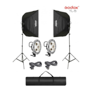 Kit d'éclairage continu à 5 prises avec softbox et sac