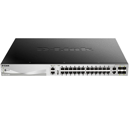 Switch Stackable Lite L3 24 Ports PoE + 6 Ports 10G DGS-3130-30PS