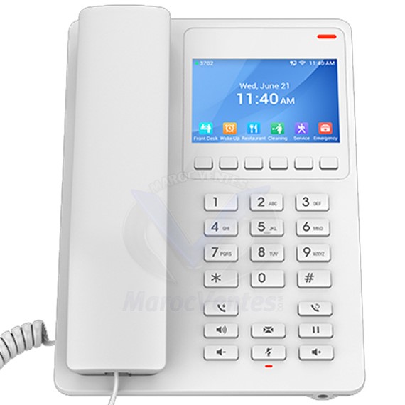 téléphone IP 2 Comptes SIP / 2 Lignes Ecran LCD Couleur Rétroéclairé 3.5" Wi-Fi 6 Montage Bureau ou Mural GHP630W