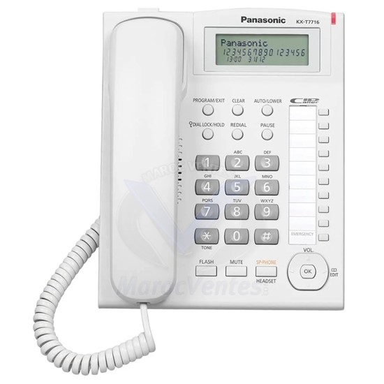 TELEPHONE FIXE ANALOGIQUE PANASONIC KX-T7716X AVEC IDENTIFICATION DE L