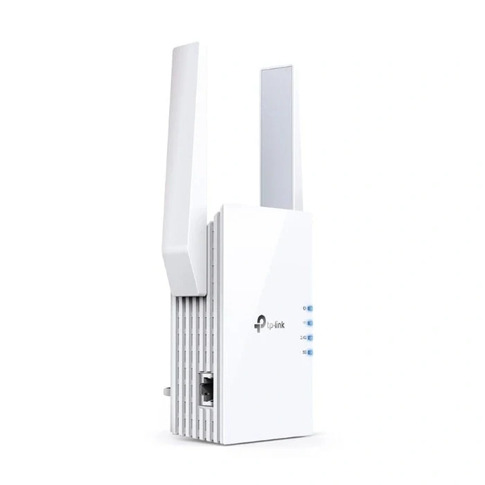 AX1800 Wi-Fi 6 Range ExtenderSPEED: 574 Mbps at 2.4 GHz + 1201 Mbps at 5 GHzSPEC: 2 × External Antennas, 1 × Gigabit Port, Broadcom 1.5GHz Quad-Core CPU, 1024 QAM, Wall PluggedFEATURE: Tether App, WPS, Intelligent Signal Light, Access Control, Power RE605