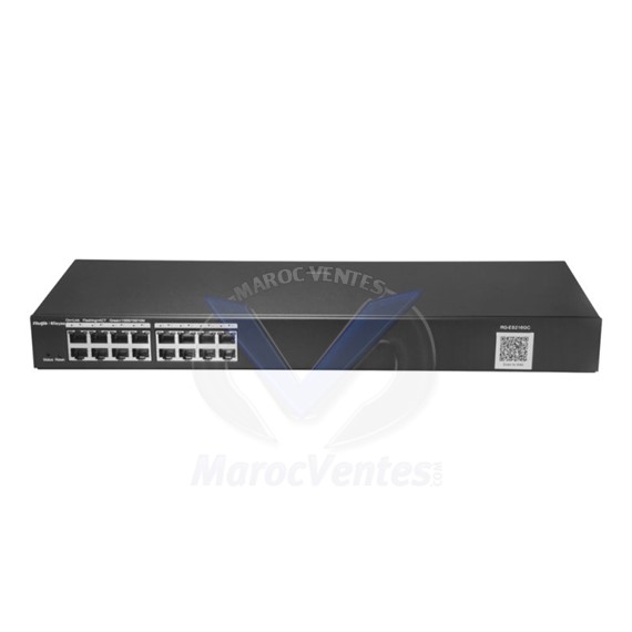 Commutateur Intelligent Gigabit 16 ports RJ4510/100/1000 Mbps Boîtier en Acier Montable en Rack 19" Géré RG-ES216GC