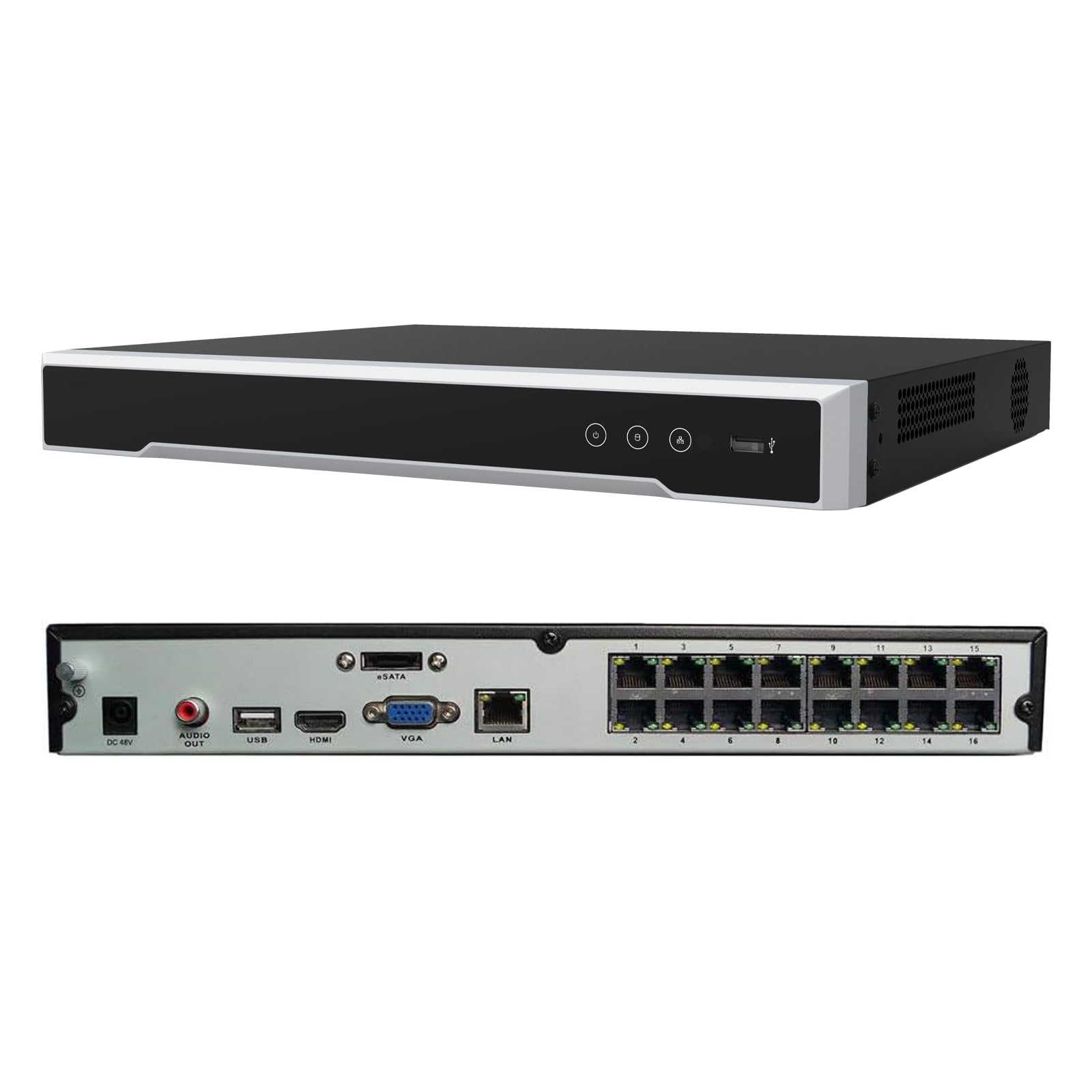 HIKVISION NVR Up to 4MP 16Canaux PoE, 1HDD 12M DS-7216NI-Q2/8P-M