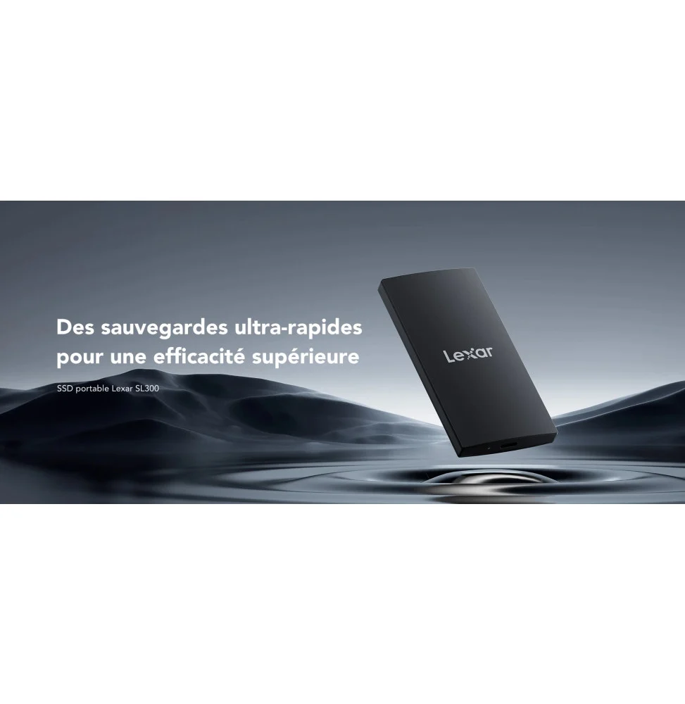 LEXAR SSD SL300 External Portable SSD 2TB, up to 1050MB/s Read and 1000MB/s Write 12 Mois LSL300002T-RNBNG