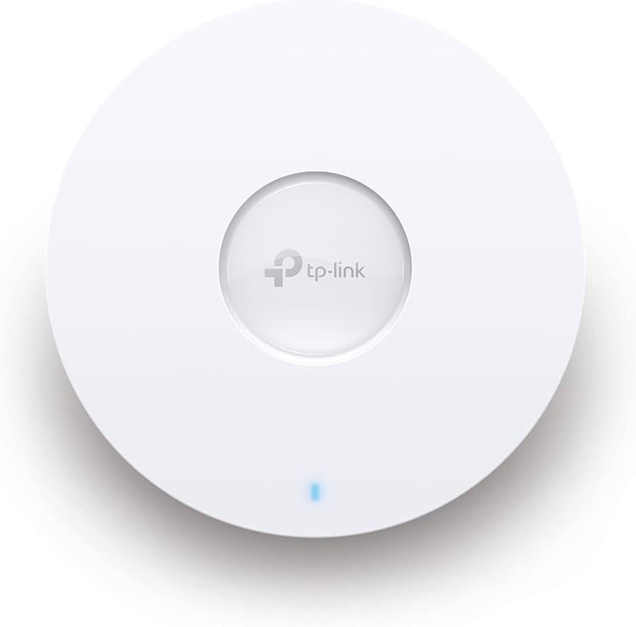 Tplink AX5400 Ceiling Mount Dual-Band Wi-Fi 6 Access Point PORT: 1×2.5 Gigabit RJ45 PortSPEED:574Mbps at  2.4 GHz + 4804 Mbps at 5 GHzFEATURE: 802.3at POE and 12V DC, 6×Internal Antennas, MU-MIMO, 160MHz Supported, Seamless Roaming, Band Steering, B EAP67
