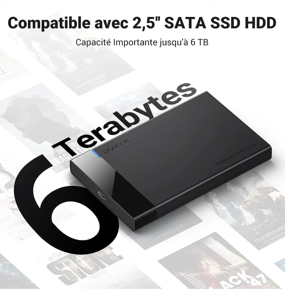 Ugreen Boitier Disque Dur Externe USB-C 2.5 SATA 50743