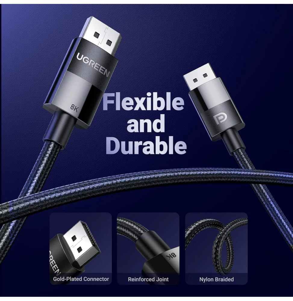Ugreen Cable DP 1.4 Male To Male Cable  8K 1M 80390