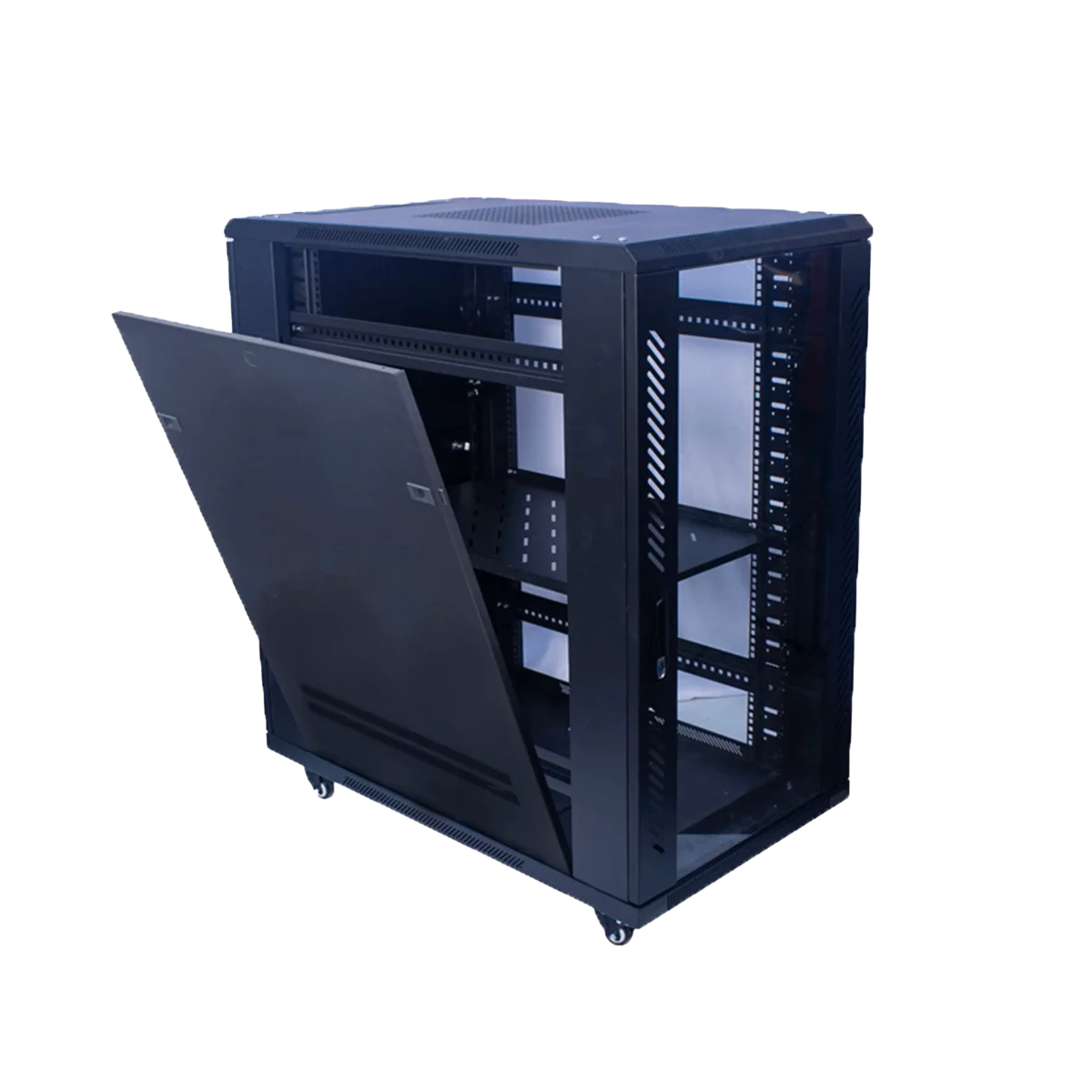 Armoire informatique 18U avec étagère et 2 ventilateurs, 600x600x1000 mm 18U88